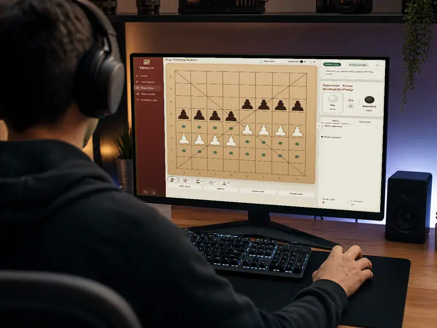 Two players seeing the same Sittuyin board update live during an online game